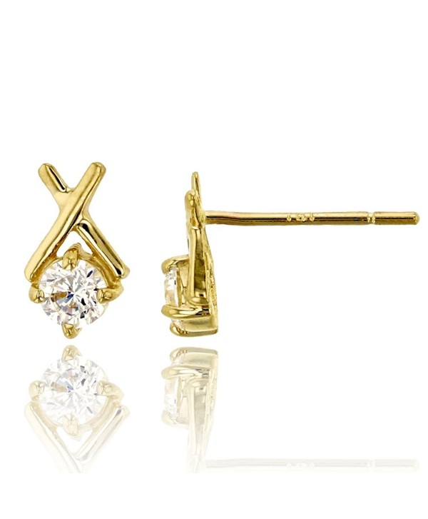 14K Yellow Gold Polished 3mm Rd XO Stud Earring - CN1854WED0Y