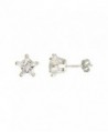 Sterling Silver Cubic Zirconia Star Earrings Studs 7 mm - C9111787CCF