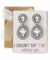 Wedding Bridesmaids Gift- Crystal Glass Tear Drop Earrings in Silver- Gold- Blue- Green - CP17YYI50AH