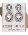 Wedding Bridesmaids Crystal Earrings Silver