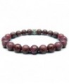 RHODONITE 8mm Round Genuine Crystal Gemstone Beaded Bracelet on Elastic Cord - C212NT5TC2T