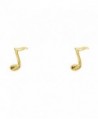 14K Yellow Gold Music Note Stud Earrings (4 X 11mm) - CV125HEA1MB