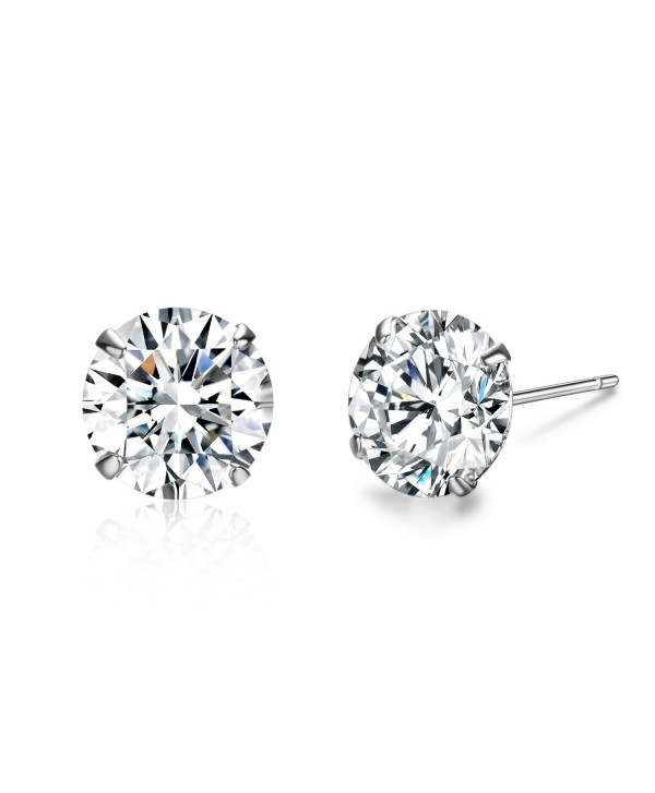 SBLING Platinum Plated Sterling Silver Stud Earrings Made with Swarovski Crystals - C11293BID9D