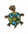 Top Cheer 2pcs Vintage Style Colorful Rhinestone Crystal Drip Tortoise Brooch Pin Animal Jewelry - A - C8185RN7YU3