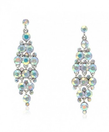 Lia Newyork Iridescent Austrian Crystal Bridal- Prom- Wedding Drop Dangle Earrings (EF00175AB) - CD11AEHUTXN