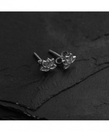 Sterling Silver Tiny Lotus Earrings