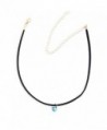 Fancymix Black Velvet Evil Eye Pendant Choker Single Nazar Glass Bead Amulet Protection Necklace - Blue - CY12M8EMTD3