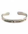 Latitude Longitude Custom Cuff Hand Stamped Aluminum Bracelet 1/4" - CO11JLWBX65