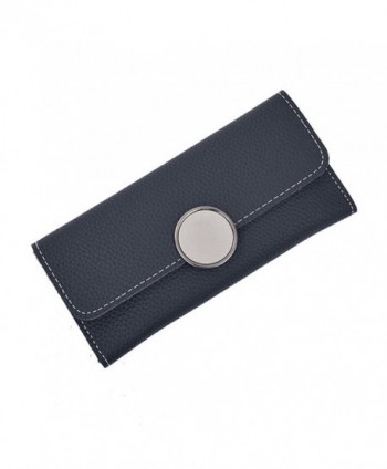 COOKI Womens Lady's Wallets Fashion Elegant Clutch Long Purse Leather Wallet Handbag on Sale Clearance - Black - CI1804QA7KN