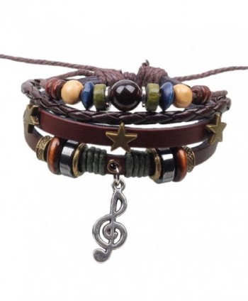 SusenstoneThree Stars Musical Note Pendant Design Knit Bracelet - CK1296FLC3Z