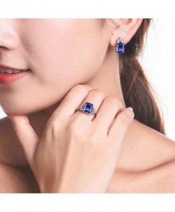 Merthus Sterling Created Tanzanite Earrings