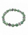 Aventurine Bracelet with Celtic Knot Swirls- 7 1/2"- Stretch Style - CA11LP7I1Q9