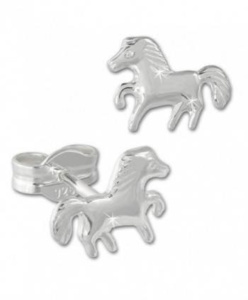 925 Sterling Silver stud earring horse- Teenie-Weenie- 925 Sterling Silver SDO592J - CF11LCW9TAD