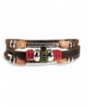 Red Accent Multi Strand Gypsy Design Beaded Leather Zen Bracelet in Gift Box - CS115MK77JH