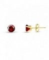 Round 2mm Simulated Red Garnet CZ Stud Earrings (0.12 cttw) Sterling Silver- 14k Yellow or Rose Goldplate - CY11JY35Z3X