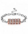 J.NINA "String of Happiness" 14k Rose-Gold & White Gold Plated Bracelet- Nine Circles Design Hand String - CO17WWH8RQG