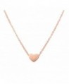 Altitude Boutique Simple Heart Necklace for Her- Pendant Love Choker (Gold- Silver- Rose Gold) - Rose Gold - C71884Y08EH