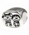 Sterling Silver Brother & Sister Family European Style Bead Charm - C9118PR0IC7
