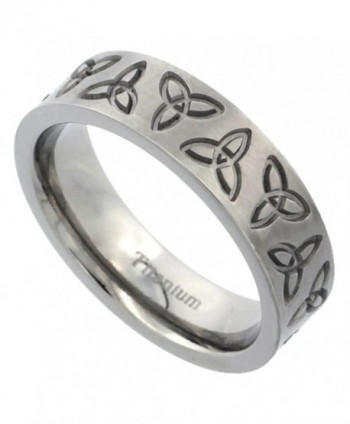 Titanium 6mm Wedding Band Triquetra Ring Celtic Trinity Flat Brushed Comfort Fit- sizes 7 - 14 - CS118D9VJNT