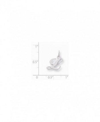 Sterling Silver Small Fancy Script Initial L Charm (0.6IN long x 0.5IN wide) - CD119CBKC3P