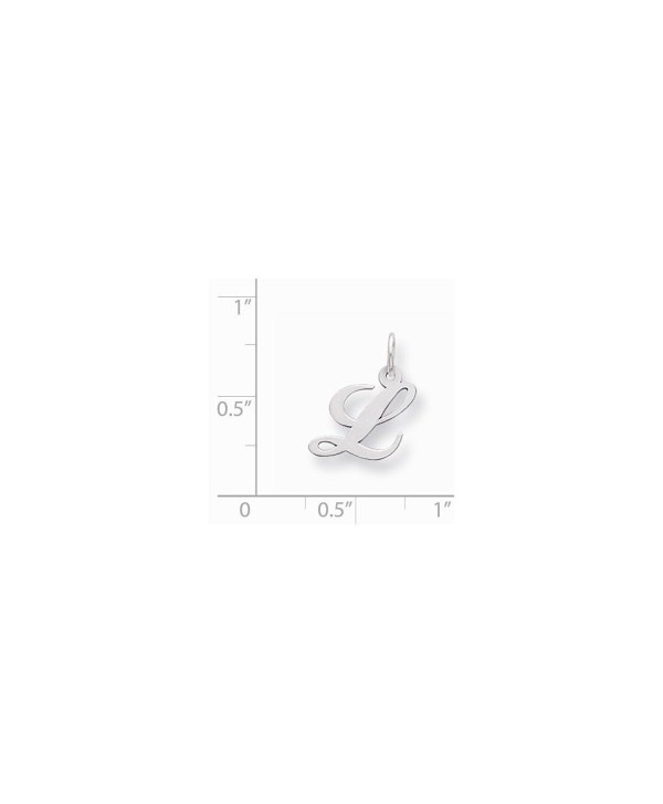 Sterling Silver Small Fancy Script Initial L Charm (0.6IN long x 0.5IN wide) - CD119CBKC3P