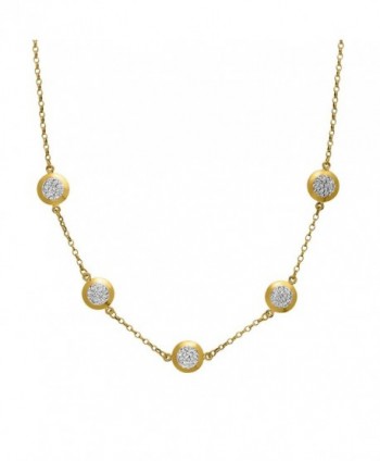 Crystaluxe Station Necklace with Swarovski Crystals in 10K Gold-Bonded Sterling Silver- 17" - CX1260CTMC5