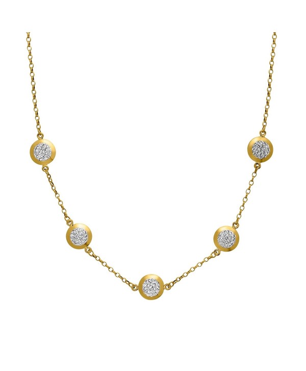 Crystaluxe Station Necklace with Swarovski Crystals in 10K Gold-Bonded Sterling Silver- 17" - CX1260CTMC5