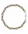 Tricolor Braided Snake Chain Anklet In Sterling Silver- 10" - CA119T8AHG7