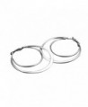 KMYMS Double Rings Hoops Earrings- Stainless Steel Hoops Earrings 70mm Large Hoops Earrings - Silver - CK183Q3IR6U