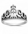 Crown Tiara Cross Swirl King Christ Ring New 925 Sterling Silver Band Sizes 4-10 - CS12NRJKZA3