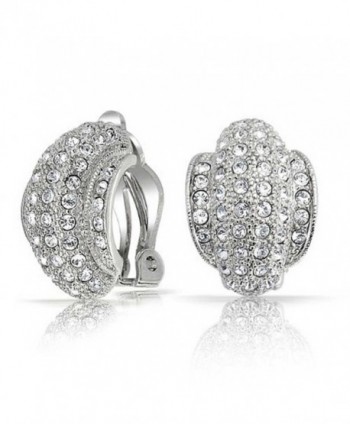 Bling Jewelry Crystal Earrings Rhodium