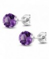 Sterling Silver Purple Amethyst Earrings in Women's Stud Earrings