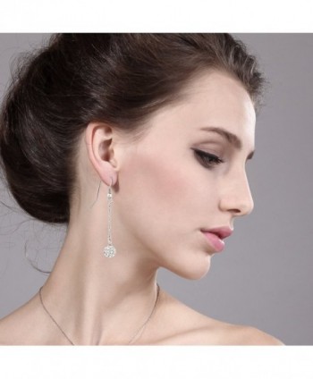 White Crystal Disco Dangle Earrings in Women's Drop & Dangle Earrings
