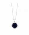 Simulated Sapphire Sterling Pendant Necklace