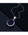 Simulated Sapphire Sterling Pendant Necklace in Women's Pendants