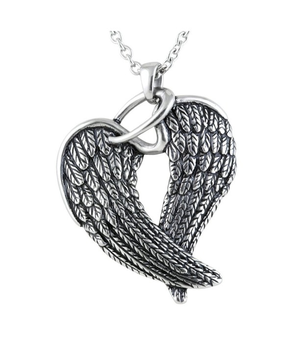 Controse Women's Silver-Toned Stainless Steel Steel Wings and Halo Necklace 28" - CO12GK5DNDV