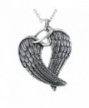 Controse Women's Silver-Toned Stainless Steel Steel Wings and Halo Necklace 28" - CO12GK5DNDV