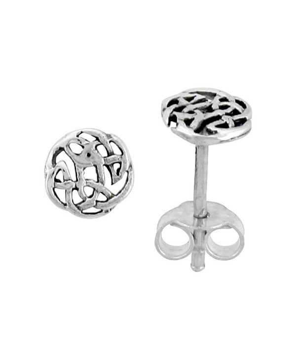 Sterling Silver Celtic Knot Stud Earrings- 1/4 inch - C9111VPMYFT