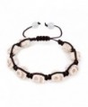 LilyJewelry Halloween Skull Beaded Adjustable Bracelet - White - CG184AD68G7