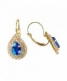 Navachi 18k Gold Plated water Drop Blue Zircon Crystal Az2678e leverback Earrings - CG129WNU3QD