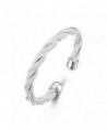 Nevaeh Bracelet 925 Sterling Silver Plated Adjustable Cuff Bangle Bracelet for Women Silver Bangle Bracelet - CW186TM3HZ6