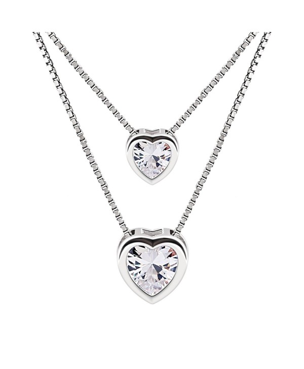 B Catcher Necklace Sterling Zirconia Valentines - CQ187W93A0L