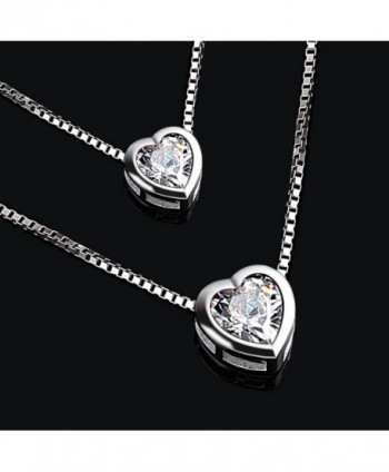 B Catcher Necklace Sterling Zirconia Valentines in Women's Lockets