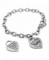 Stainless Steel I Love Nana Heart Tag Charm Bracelet- 7.5 Inches - C911683LFQ3