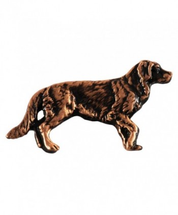 Creative Pewter Designs- Pewter Full Body Golden Retriever Handcrafted Dog Lapel Pin Brooch- D390F - C8122Y9GEP1