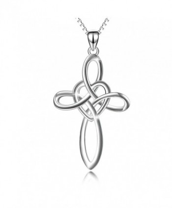 YFN Infinity Sign Jewelry 925 Sterling Silver Eternal Love Heart Celtic Knot Cross Pendant Necklace - CJ17YGUIXQ2
