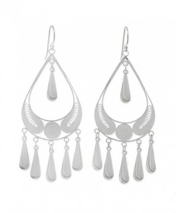 NOVICA .925 Sterling Silver Filigree Chandelier Earrings- 'Mystic Rain' - C51113KMSAR