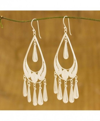 NOVICA Sterling Filigree Chandelier Earrings in Women's Drop & Dangle Earrings