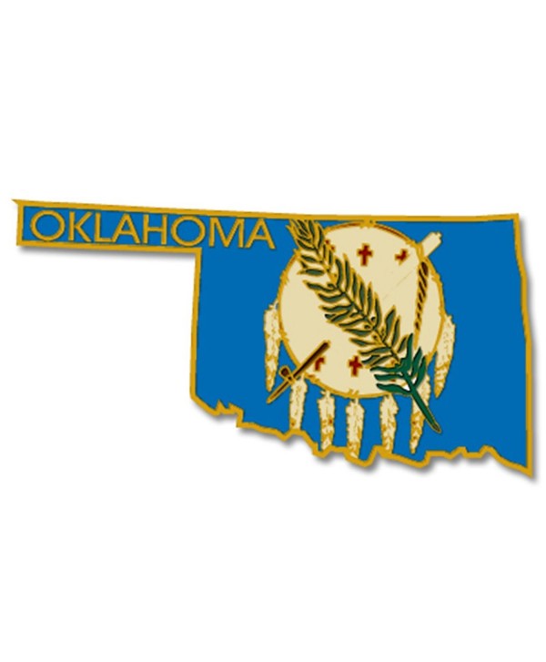 PinMart's State Shape of Oklahoma and Oklahoma Flag Lapel PinPin - CX119PEKWNJ