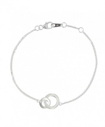 Les Poulettes Jewels - Bracelet 2 Circles Sterling Silver - Adjustable Chain - CM116TO3R21